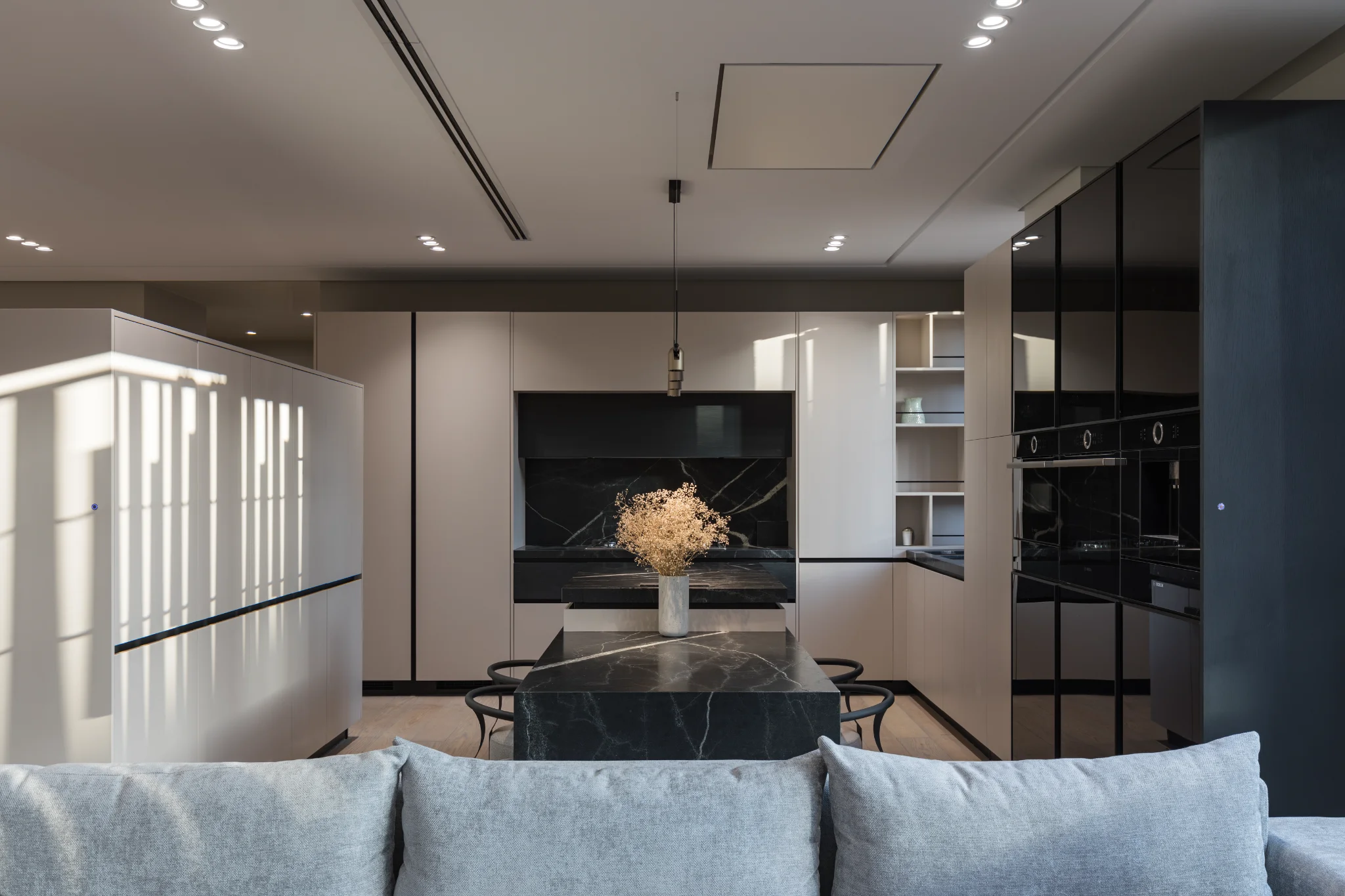 Sunlit stone interior
